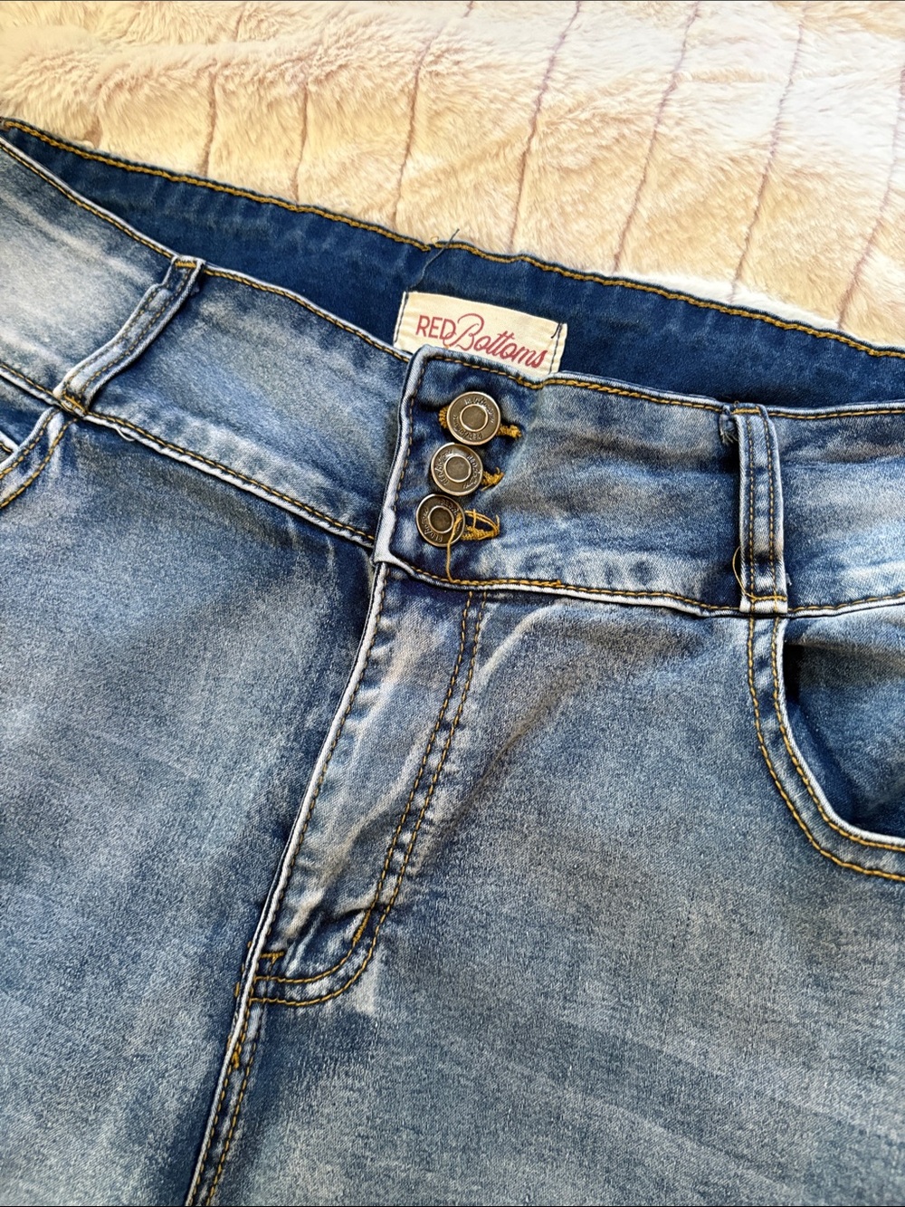 Christian Louboutin Medium Blue Cropped Ankle Jeans - Picture 2 of 3